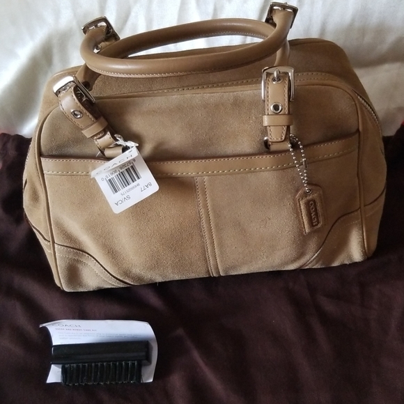 Coach Handbags - COACH  Hamptons Suede Satchel